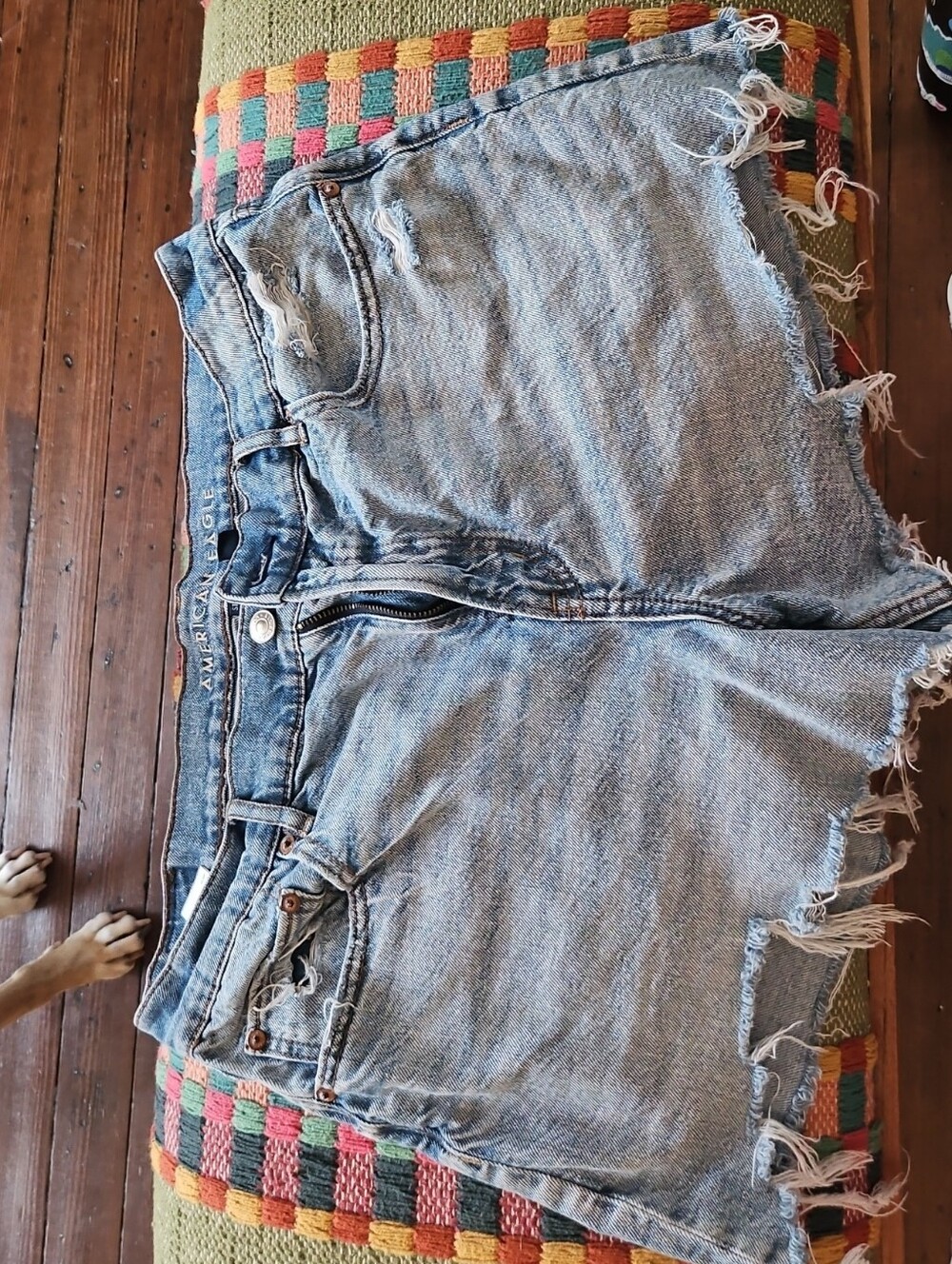 American Eagle Outfitters Light Blue Distressed Denim Shorts